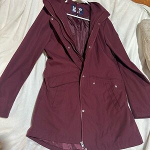 Lands' End Women's Maroon Trench Coat is for ruining